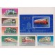 TRENES COREA 1976 SERIE COMPLETA CON HOJITA BLOQUE ESTAMPILLAS NUEVAS MINT FERROCARRILES